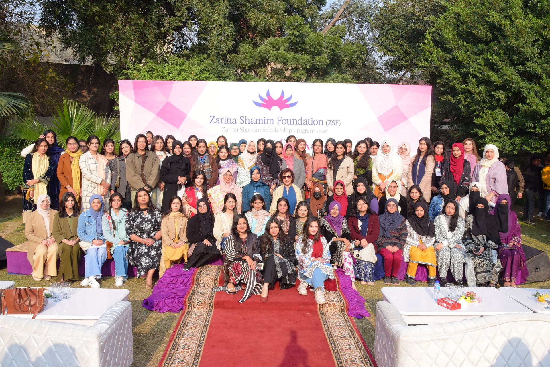 Scholarship recipients and ZSF team at an event